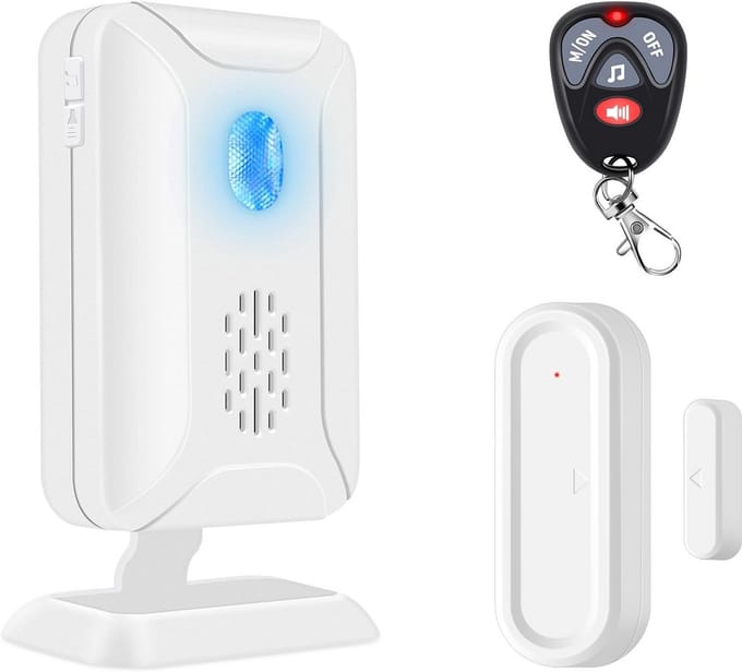 Deuropeningssensor - Alarm systeem - Winkel beveiliging - Groot bereik - 600 meter - Wit