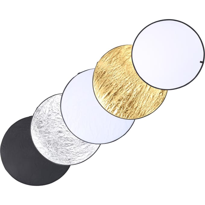 110cm 5 in 1 Handheld Opvouwbare Ronde Schijf Lichtreflector Draagbare Fotografie Diffuser beige