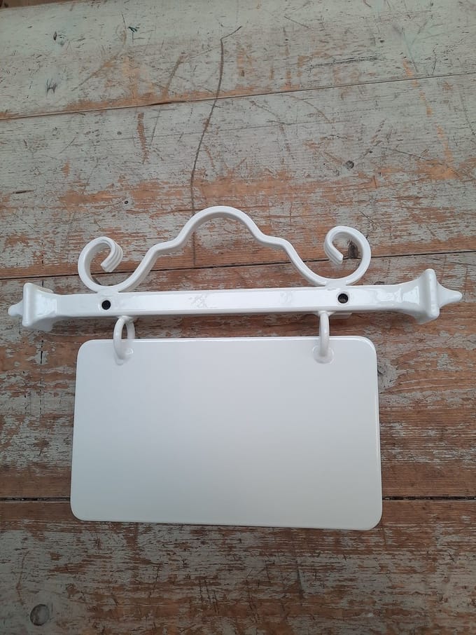 Naambord smeedijzer Creme-Wit
