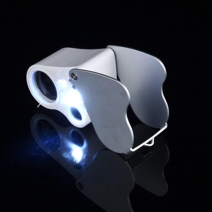 Prix d'usine Loupe 30X 60X Éclairée Loupe Double Lentille Lam Outil d'Expertise de Bijoux