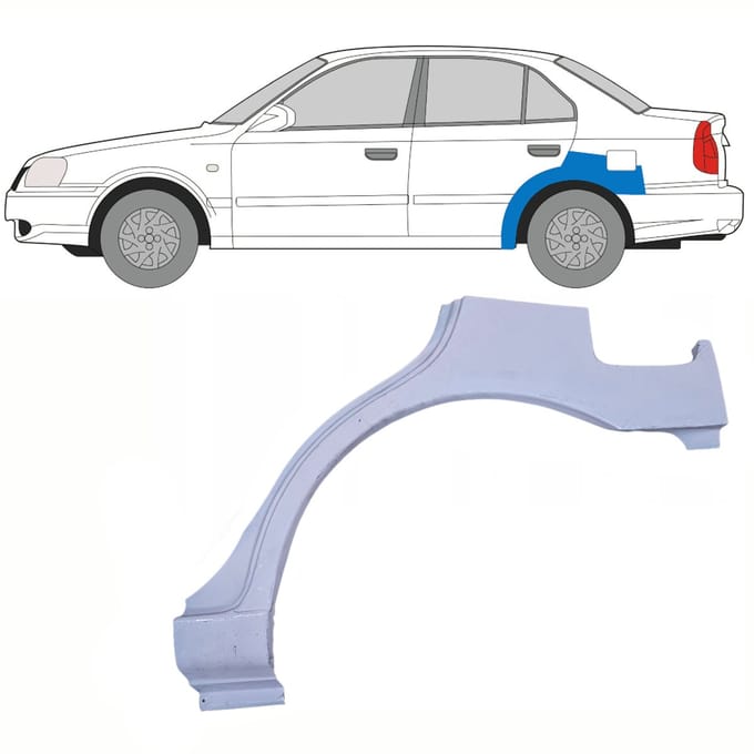 Reparatiepaneel achterspatbord voor Hyundai Accent 2000-2006 / Links