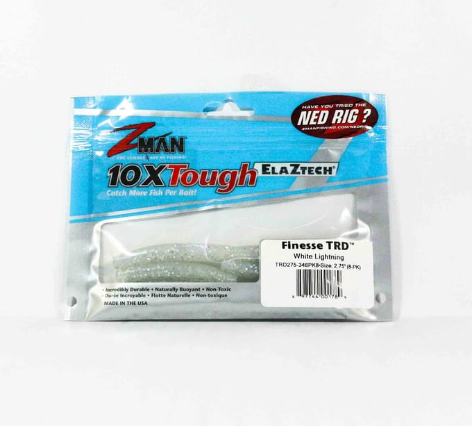 Zman Zacht Kunstaas Finesse TRD 2,75 Inch 8/Pack Wit Lightning (1789) blue