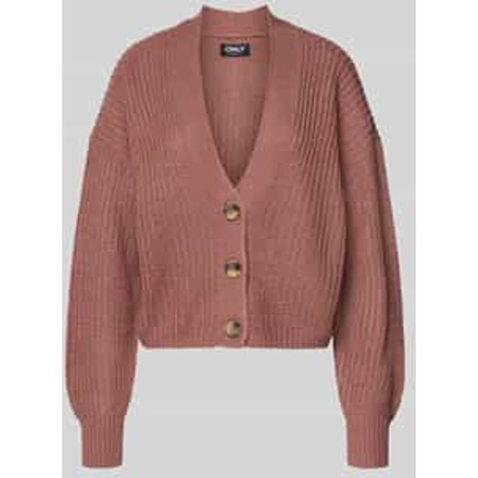 boxy fit gebreid jack met v-hals model 'CAROL'
