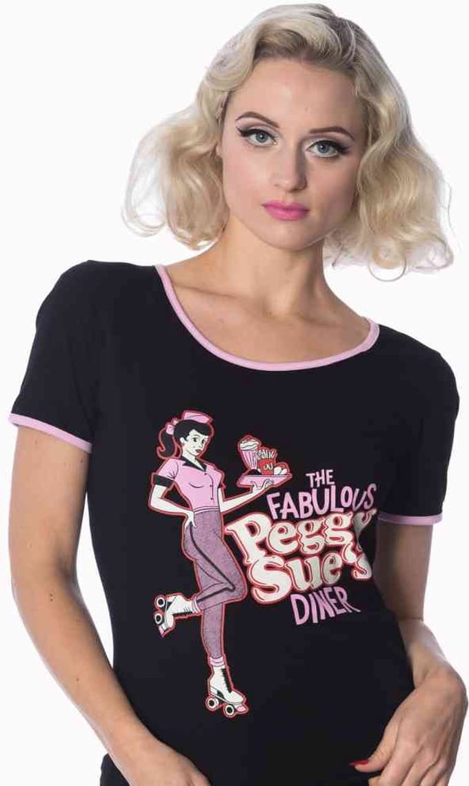 Dancing Days - DINER Dames T-shirt - L - Zwart
