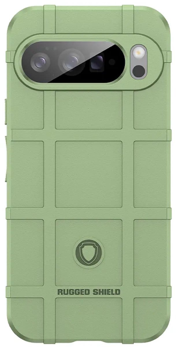 MobyDefend Hoesje - Geschikt voor Google Pixel 10 Pro XL - Rugged Shield TPU Backcover - Groen