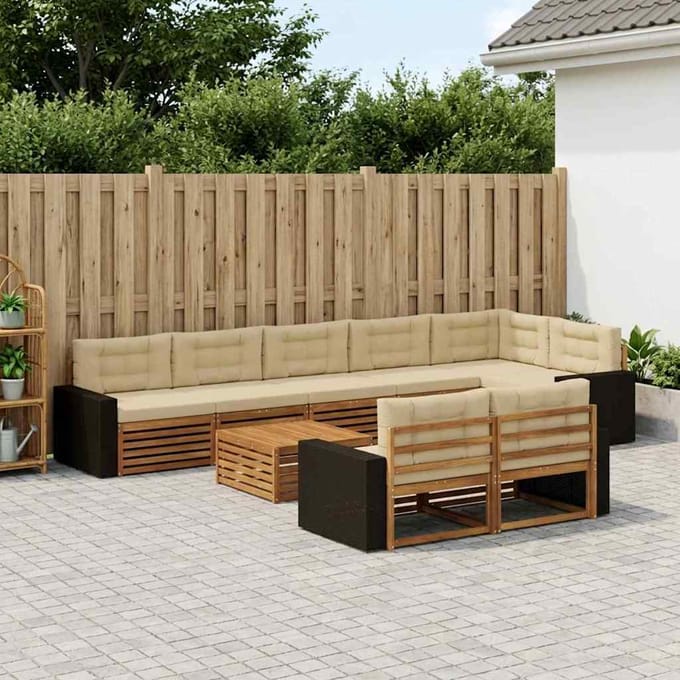 vidaXL - Buiten - bank - set - 9 - st