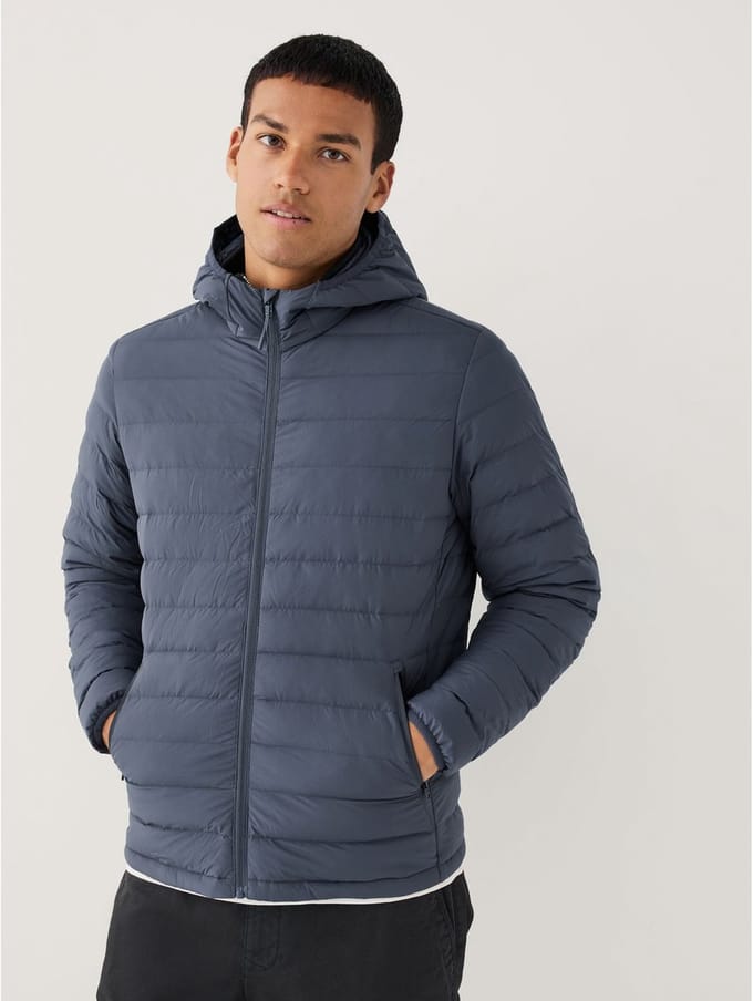 Next - Heren - Donsgevulde opvouwbare ThermoGen-pufferjas - Blauw