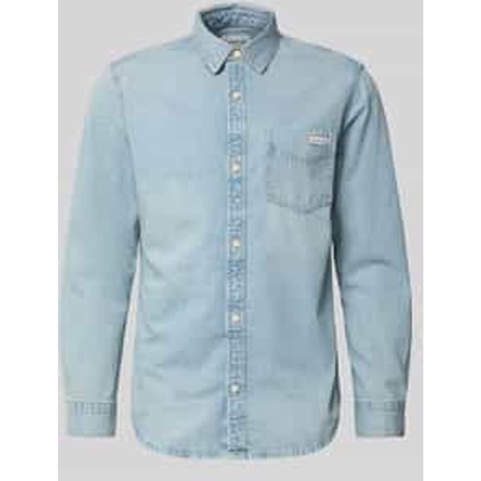 regular fit jeanshemd van puur katoen