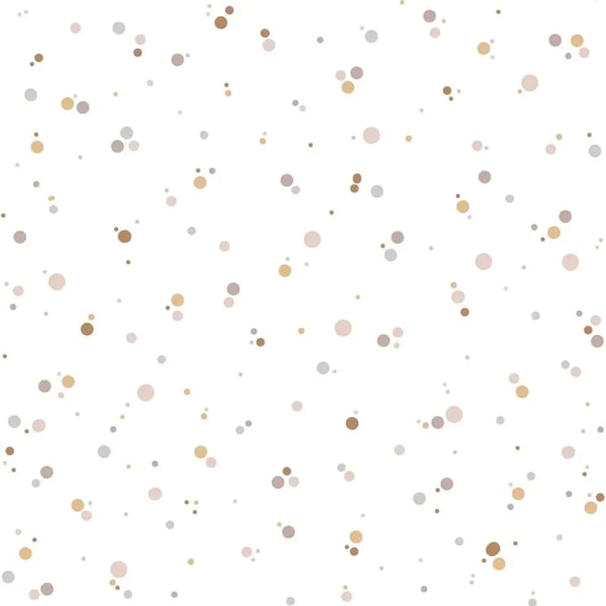 Eenvoudig voorbeeld baby behang Dekornik Dots Minimini Cinnamon Powder