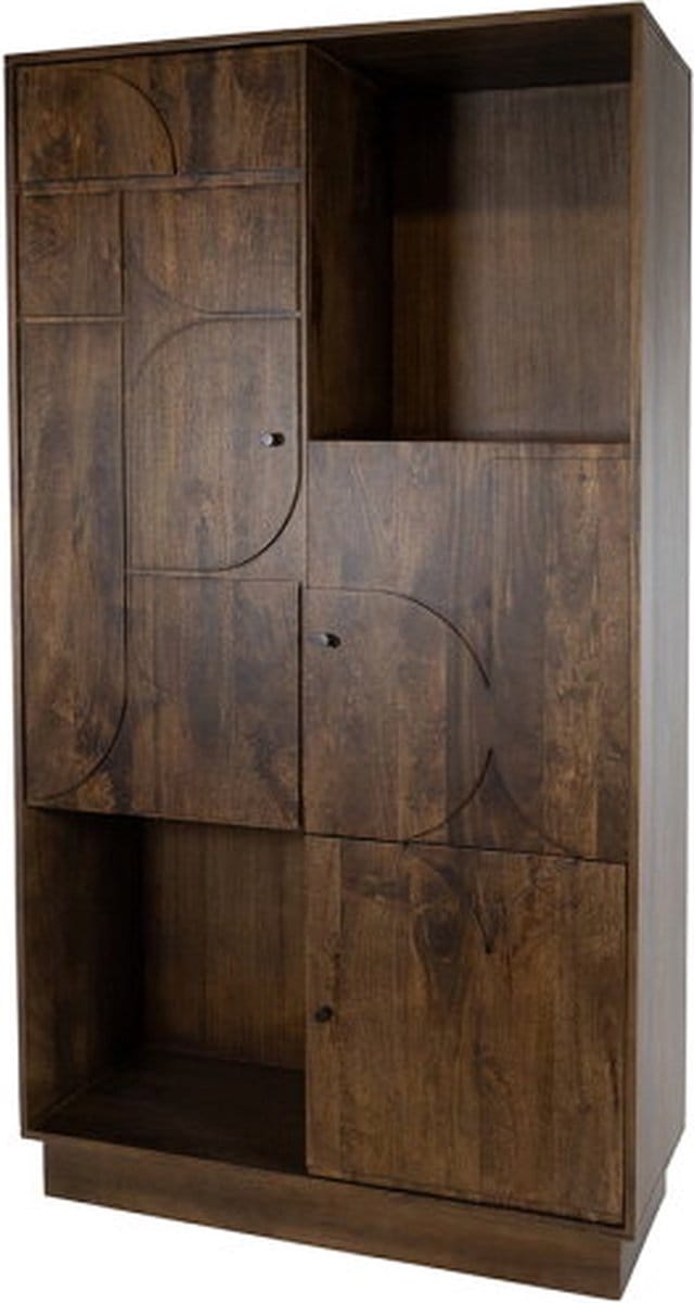 Opbergkast Kaapstad mangohout 100x42x180 cm - Walnoot