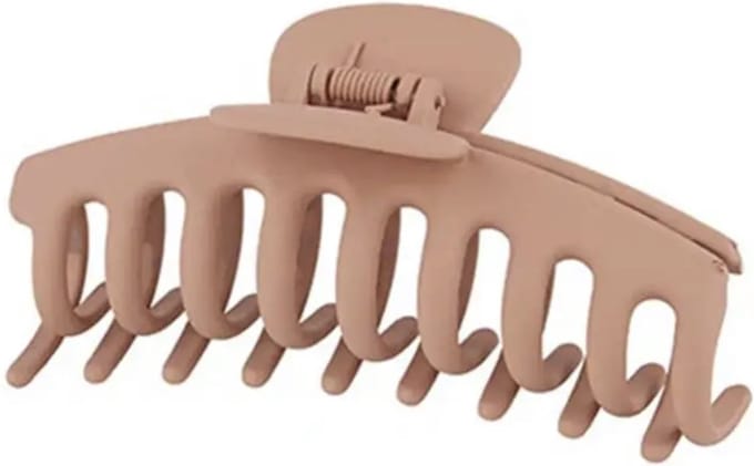 Emilie collection - haarklem - groot - beige - mat