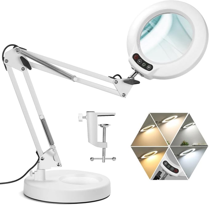 Vergrootglas Tafellamp met LED Verlichting voor Hobby en Werk