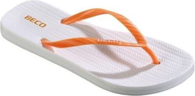 BECO Teenslippers - Dames - Eva - Wit/oranje - Maat 40
