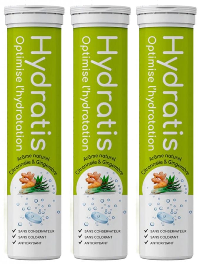 Hydratis Set van 3 x 20 Bruistabletten (Aroma : Citroen Gember)