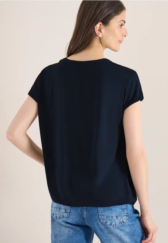 Blouse met korte mouwen en structuurmix