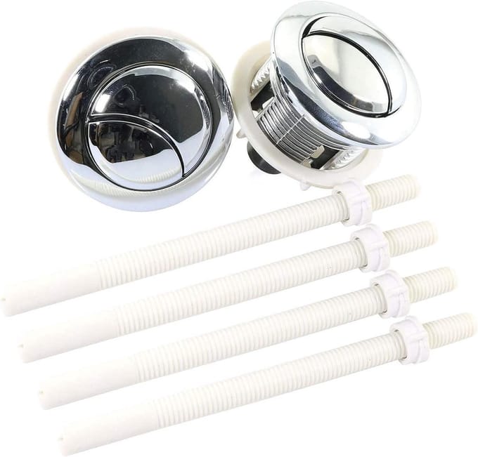 Toiletknop - Spoelknop - Toilet Onderhoud - Dubbele Spoeling - 38mm - Zilver