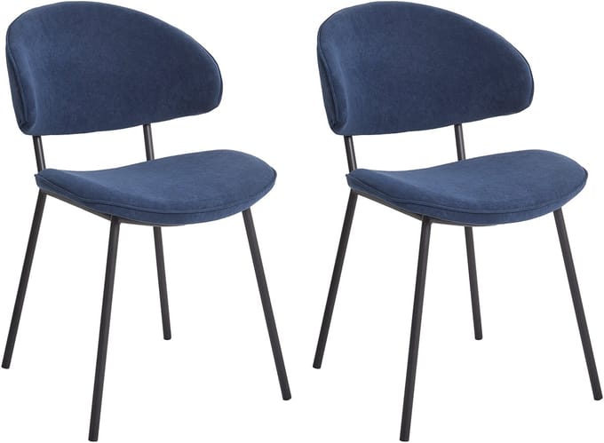 KIANA - Eetkamerstoel set van 2 - Donkerblauw - Polyester