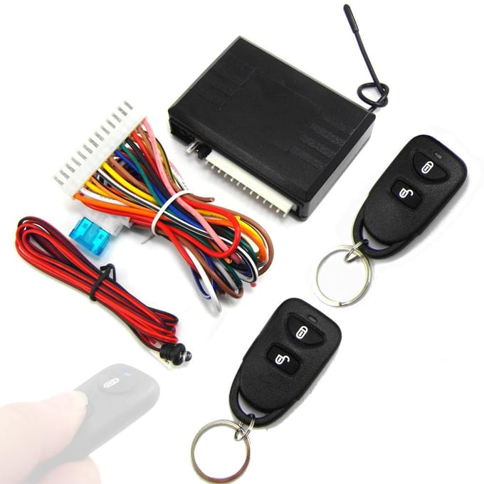 Auto Keyless Entry System Universele Auto Centrale Deurvergrendelingsset 12V met Bedieningskast & LED zwart
