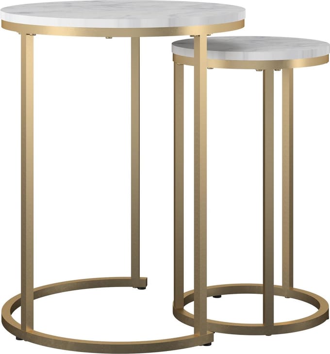 Amelia-NestingTables - Wit Marmer/Goud