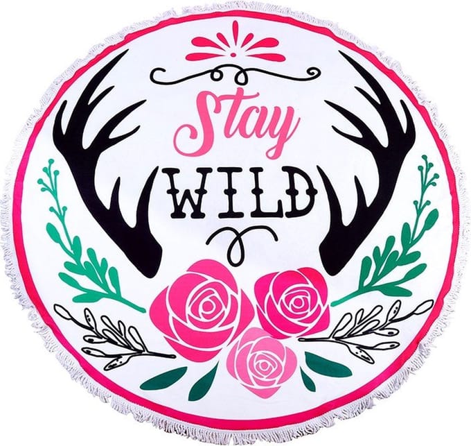 Rond Strandlaken Stay Wild | Roundie - Strandlakens - Print -