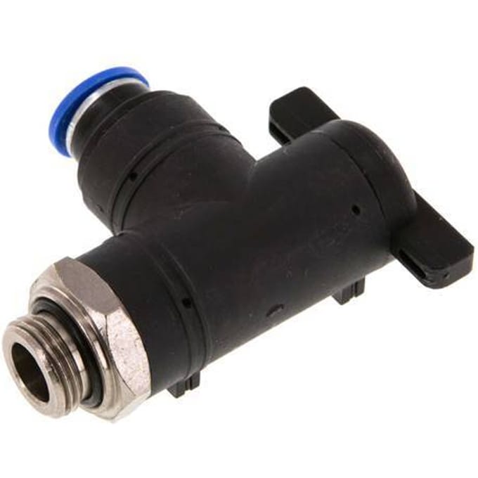 10 mm - G3/8'' Kunststof/Messing L-stuk 2-Weg Kogelkraan