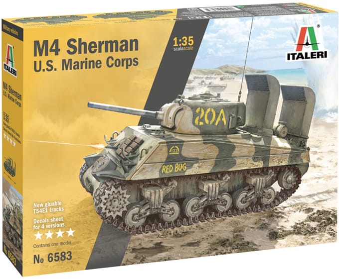 Italeri Modelbouwpakket Militaire voertuigen - 6583 M4 Sherman U.S. Marine Corps Plastic - 1:35 - Modelbouw