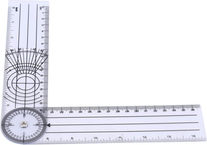 Goniometer - Hoekmeter - Meeteenheid in centimeters - 0° tot 360° - LOUZIR
