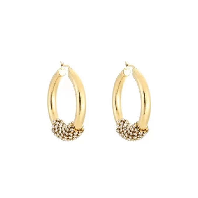 Bijoutheek Oorringen Crystal Coat Goud