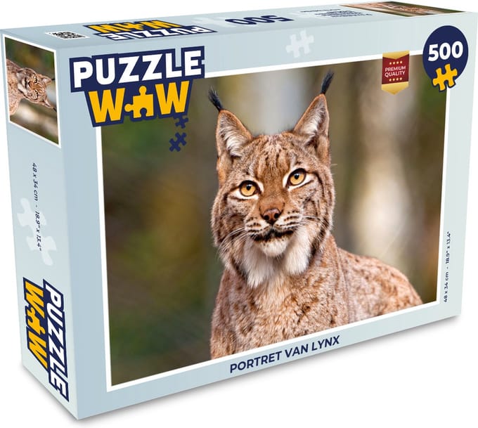 Puzzel Portret van Lynx - Legpuzzel - Puzzel 500 stukjes