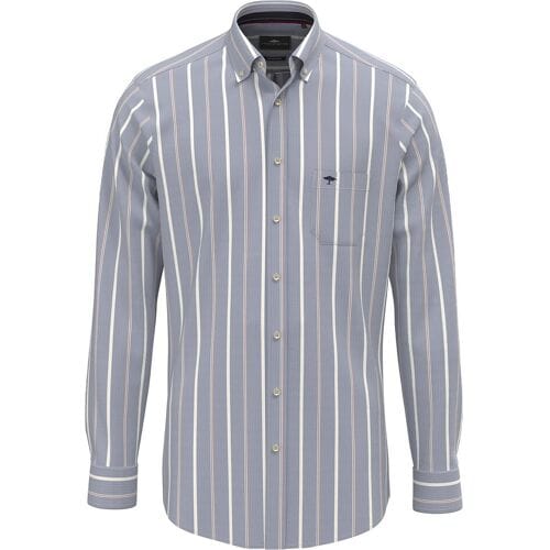Fynch-Hatton Overhemd Washed Oxford Multi Stripe Harbor Blue / male