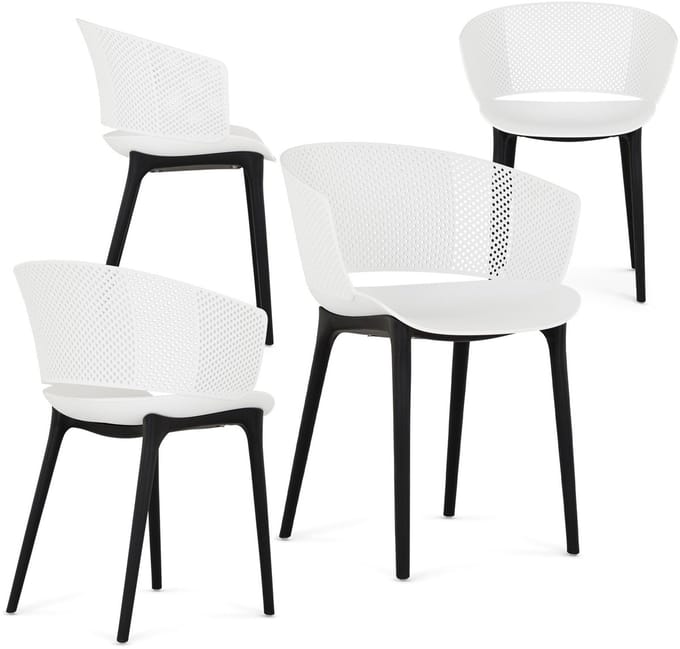 Tuinstoelen OLINDO, set van 4 - Wit
