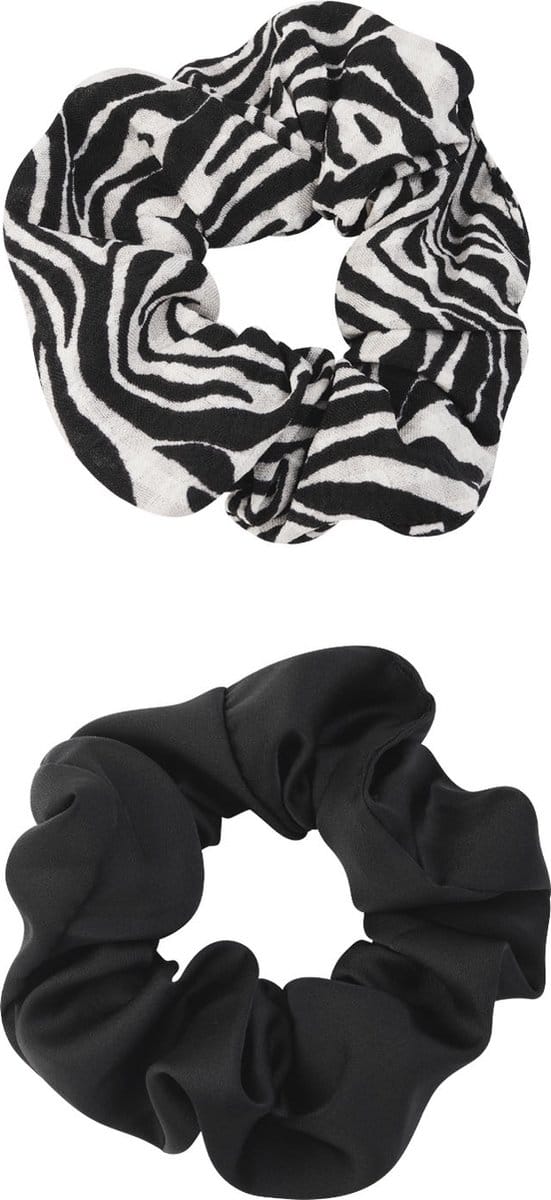 Scrunchie duo zebra darkness - Zwart wit
