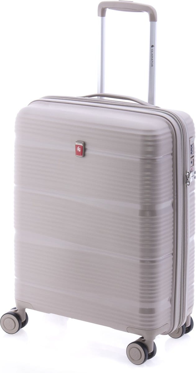 Gladiator Bionic Handbagage Koffer - 55 cm - 38/48 liter - Expandable - TSA slot - Eco Friendly Recyclebaar PP - Beige