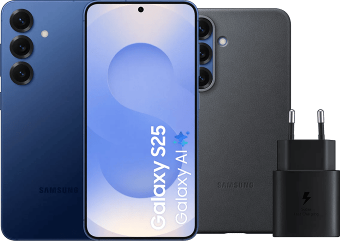 Samsung Galaxy S25 256GB Donkerblauw 5G + Accessoirepakket