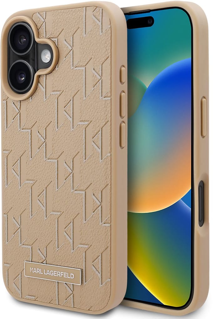 Karl Lagerfeld Serie - Hardcase Hoes - iPhone 16 - Beige - MagSafe Compatibel