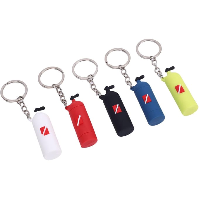 5 Stuks Duiken Sleutelhanger Silicone Scuba Zuurstoffles Vormige Sleutelhanger Duiktas Decor Accessoires gray