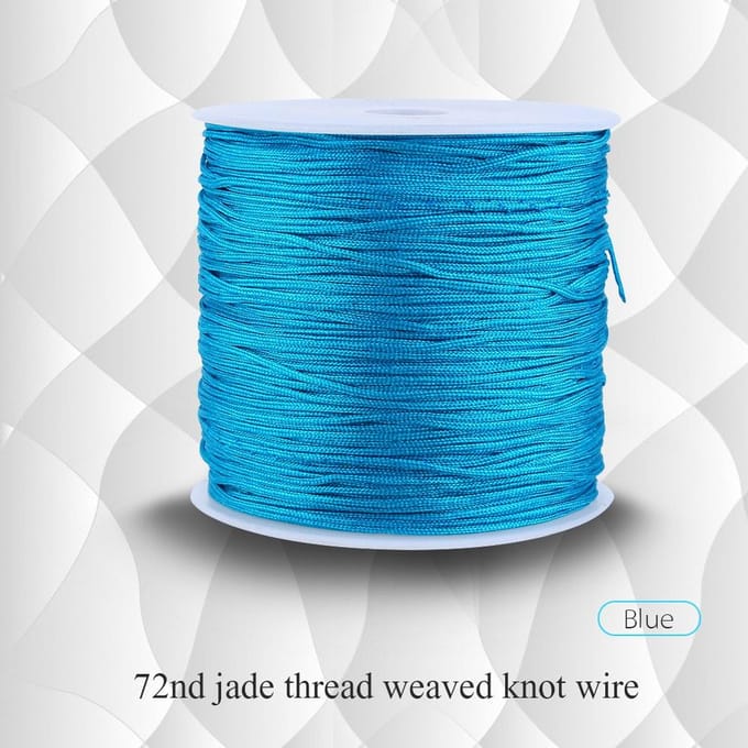 100M x 0.8mm Nylon Chinees Knoopkoord Rattail Macrame Shamballa Draad String Blauw blue