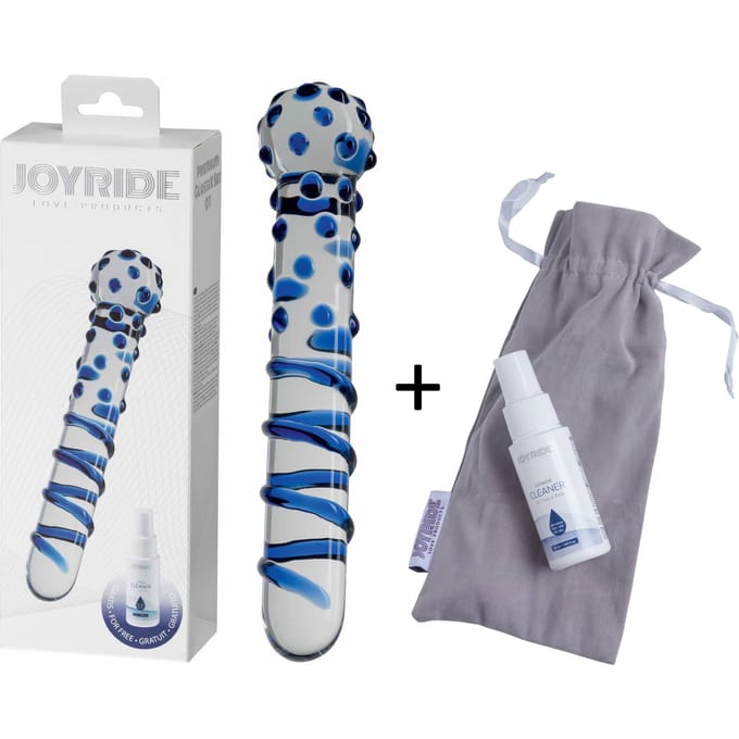 Joyride - Glazen Dildo met ribbels en nopjes - Set 07
