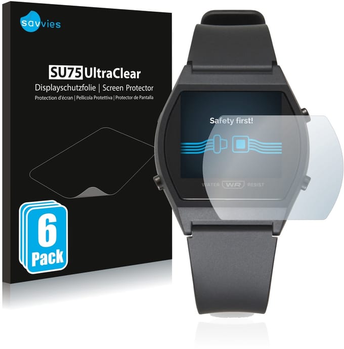 Savvies - Screenprotector voor Casio LW-204-1BEF - Folie Beschermfolie transparant 6 Stuks