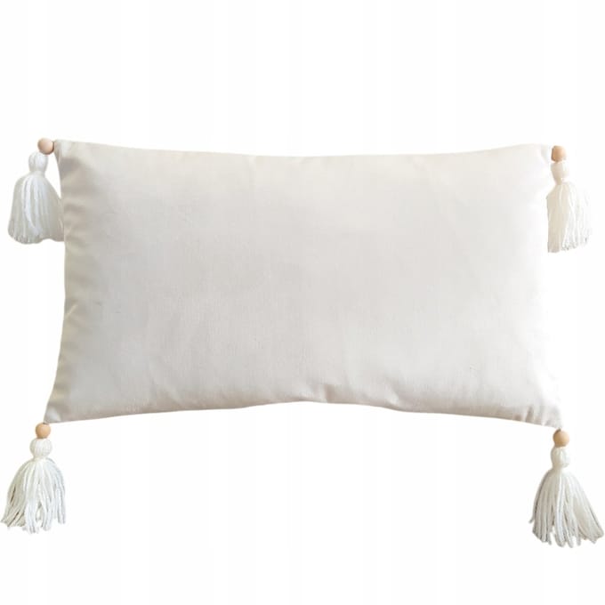 Sierkussens Boho Ecru/Crème met Franjes 30x50 cm