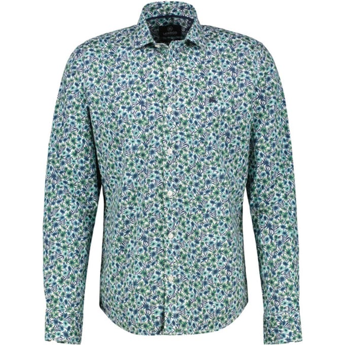 Lerros - Lange mouw overhemd - Mannen - L - 612 SAGE GREEN - Katoen - 2521329