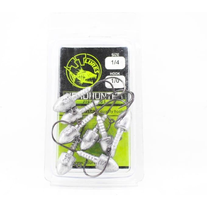 Tackle Tactics TT Head Hunter Jig Head 1/4 oz 1/0 8/verpakking (1173) gray