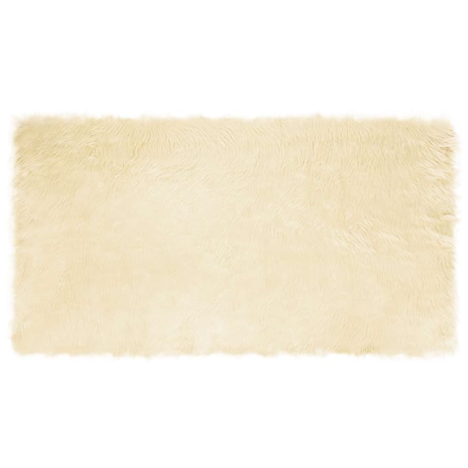 vidaXL - Tapijt - van - imitatie - schapenvacht - TAFALLA - Crèmekleurig - Polyester
