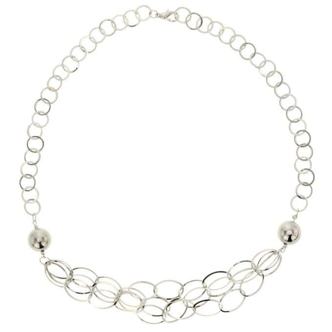 Behave - Schakelketting dames - Zilverkleur - Minimal chique - 64 cm