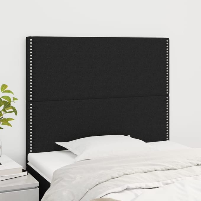 vidaXL - Hoofdbord - zwart - 100x5x118/128 - cm - stof