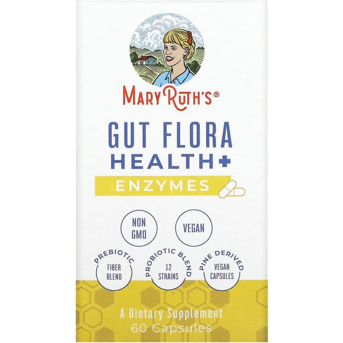 MaryRuth's, Santé bactérienne intestinale + enzymes, 60 capsules