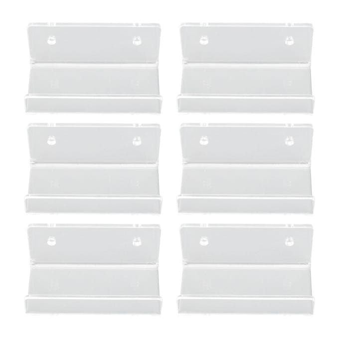 6 Stuks Wandmontage Vinyl Platenplank Helder Helder Acryl Platen CD Opbergrek Zwevende Wandplanken white