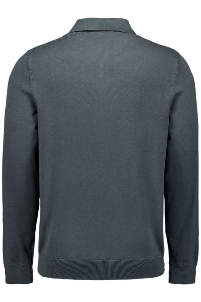 No Excess Pullover Polo Half Zipper Solid Knit Dark Steel Größe: S | Poloshirts Outlet | Herren