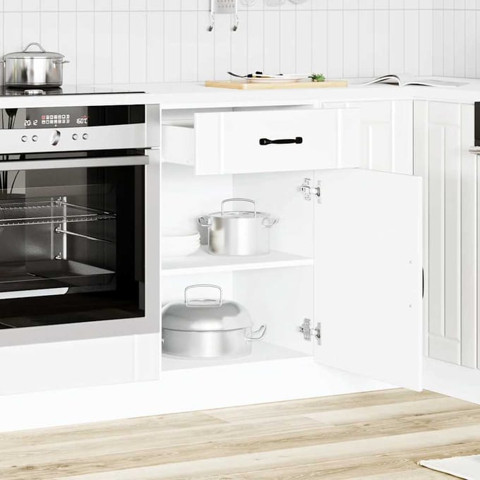 vidaXL - Onderkast - Lucca - bewerkt - hout - wit
