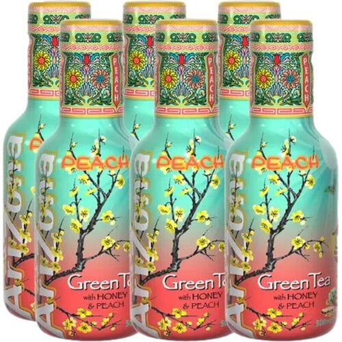 Arizona - Groene thee met honing & perzik - 6 x 500 ml